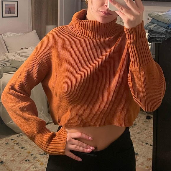 Burnt Orange Wild Fable cropped turtle neck sweater! - Picture 1 of 5